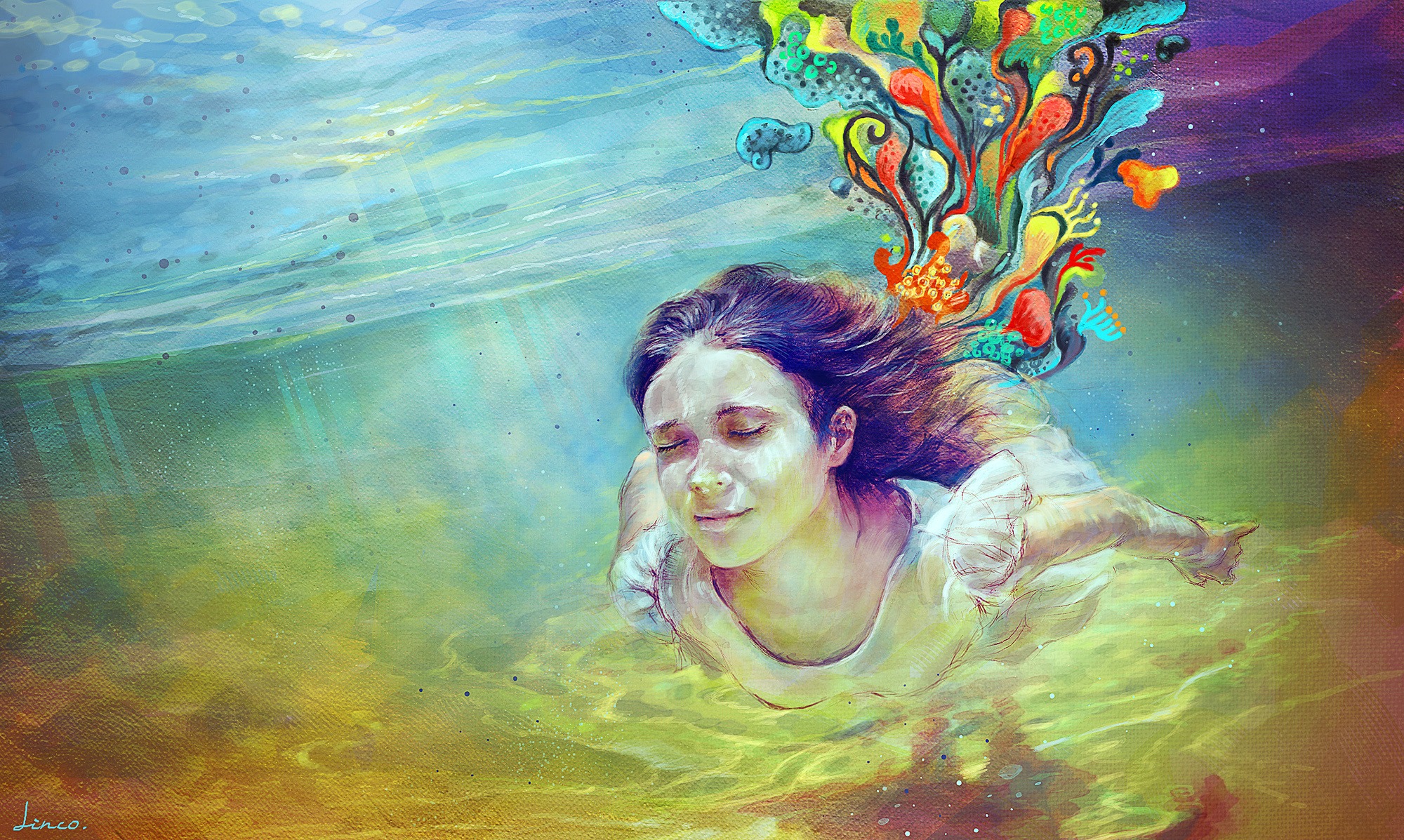 Girl underwater