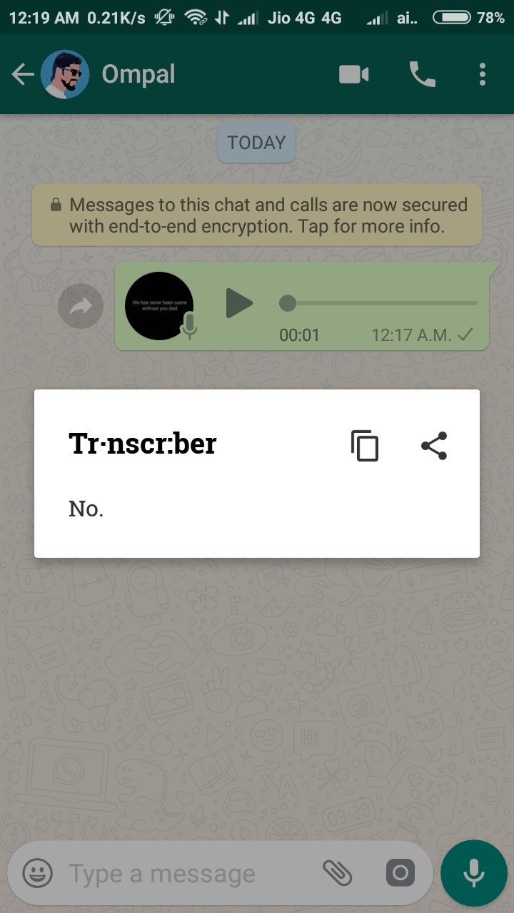 whatsapp speech to text 