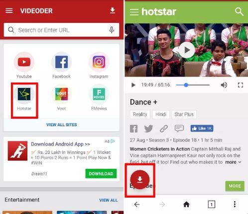 videoder download hotstar 