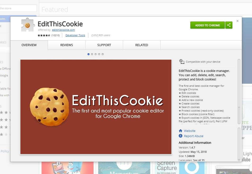 edit the cookies